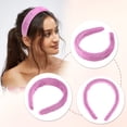 thumbnail image 3 of Diadema esponjosa y suave de Unique Bargains, diadema de color sólido, diadema de felpa, aro de pelo esponjoso, accesorio de moda color rosa, 3 of 7