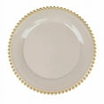 thumbnail image 2 of Balsa Circle 6 Taupe Gold 13" Beaded Trim Acrylic Wooden Textured Round Acrylic Charger Plates, 2 of 8
