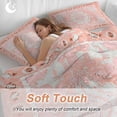 thumbnail image 4 of 3 Piece Pink Boho Duvet Cover Set Twin Size,Microfiber Comforter/Quilt Cover with Corner Ties and 2 Pillowcases,Vintage Abstract Tribal Decorative Oriental All Season Soft Bedding with Zipper Closure, 4 of 8