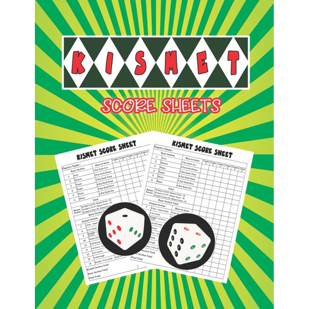 Kismet Dice Game Score Book, Kismet Dice Game Score Sheets, Kismet