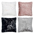 thumbnail image 2 of MDA Rug Imports Chryso Collection Faux Fur Pillow with Foil Accents Grey/Silver, 2 of 5