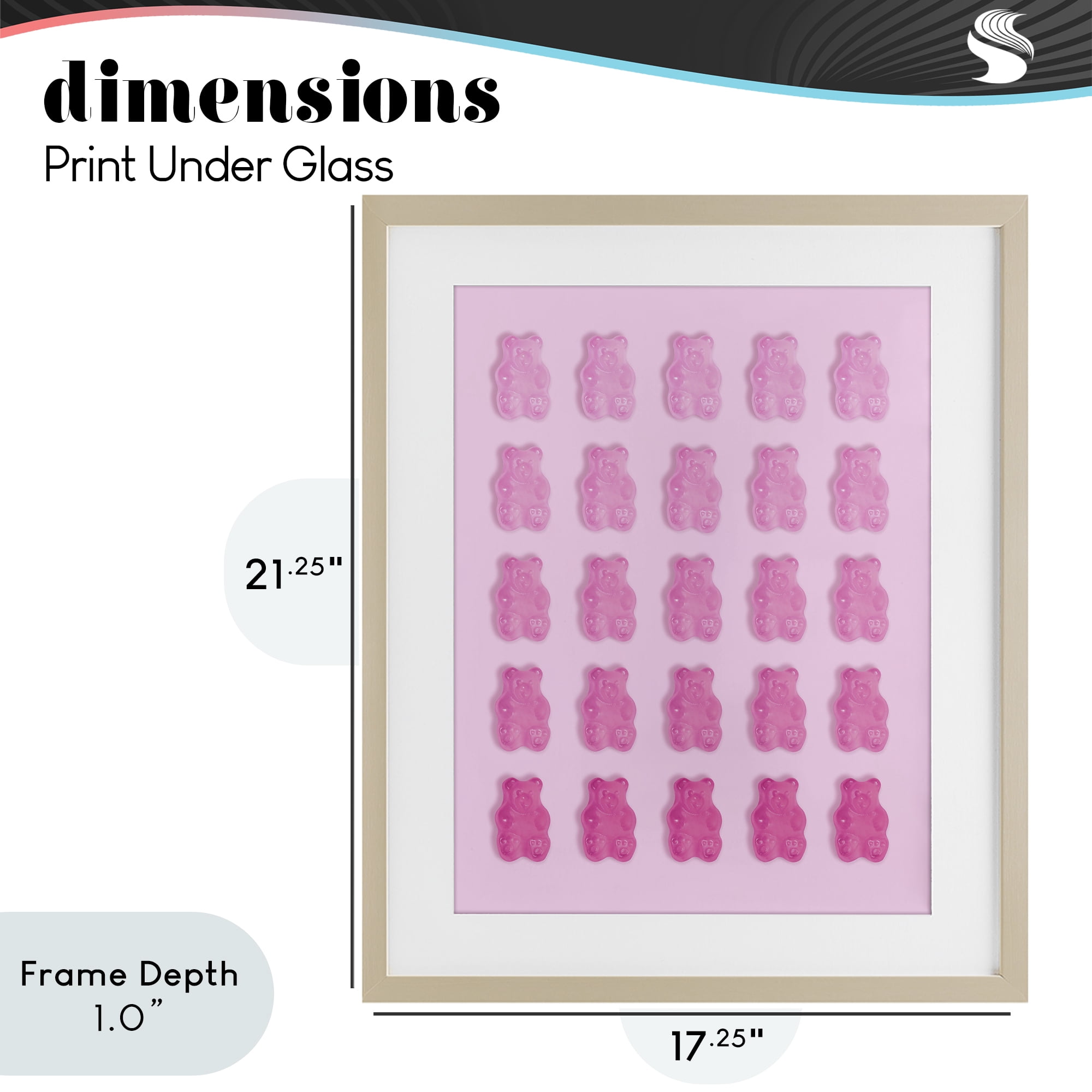Stupell Industries Gradient Pastel Pink Bears Birch Framed Print Under Glass, design by LISH Creative