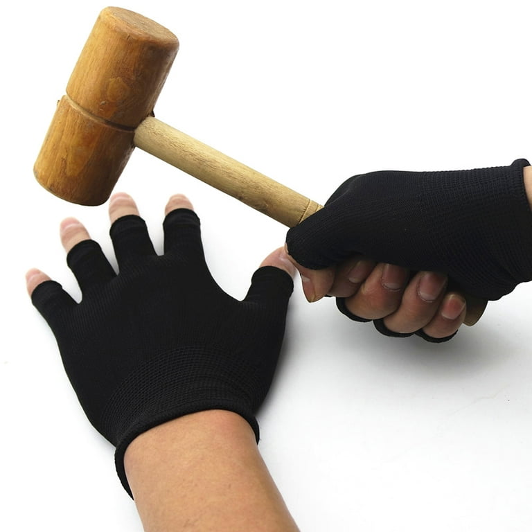 Half Finger Fingerless Gloves For Women And Men Wool Knit Wrist Cotton  Gloves 