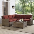 thumbnail image 2 of Crosley Furniture Bradenton Ensemble Sectionnel de Patio en Tissu 4 Pcs, Rouge Sangria, 2 of 11