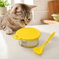 thumbnail image 5 of Dog Food Cans Lids,3-In-1 Silicone Cat Food Can Cover with Feeding Spoon for Dog Cat Food Storage | Dishwasher Safe Leak-proof Round Can Lids | Universal Size,Yellow, 5 of 7