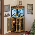 thumbnail image 5 of HAUXITIO 61" Corner Bar Cabinet with Power Outlet & LED Light,Industrial 4-Tier Wine Rack with Glass Holder,Farmhouse Liquor Storage Cabinet,Rustic Brown, 5 of 8
