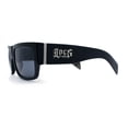 thumbnail image 6 of Locs Mens Day of Dead Skull Print Thick Arm Rectangle Horn Rim Sunglasses Black, 6 of 8