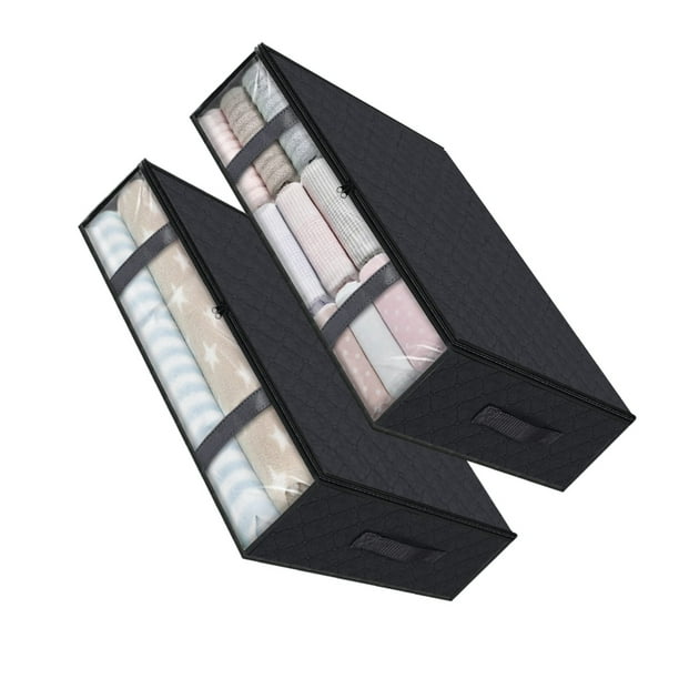 Armario para ropa y zapatos Naiovety organizador debajo de almohadas y mantas negro