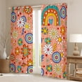thumbnail image 2 of Groovy Flowers Curtains & Drapes, 70S Retro Floral Curtains 80S 90S Hippie Flower 30%-50% Blackout Curtains Vintage Boho Psychedelic Rainbow Window Curtains 38"Wx54"L 2 Panels, Colorful, 2 of 6