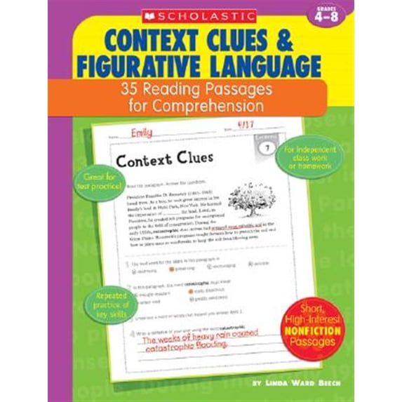 Pre-Owned 35 Reading Passages for Comprehension: Context Clues & Figurative Language: 35 Reading Passages for Comprehension (Paperback) 0439554101 9780439554107