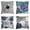 Blue, variant on Husfou 4pcs Linen Pillow Covers 18x18 inch Turquoise and Grey Decorative Throw Pillow Case for Couch Modern Daisy Cushion Cover for Home Sofa Bedroom Decor