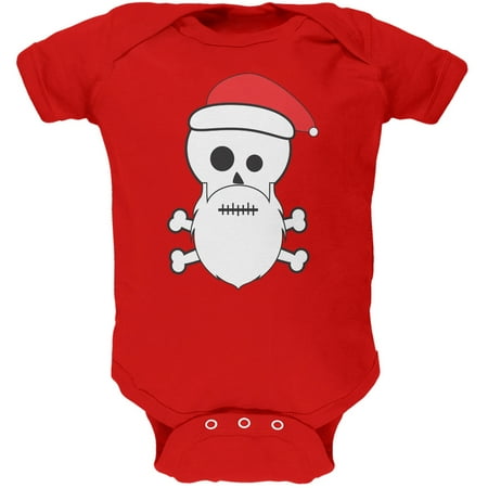 Skull and Crossbones Santa Red Baby One Piece