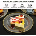 thumbnail image 3 of 100 Count 10 Inch Clear and Gold Plastic Plates, Disposable Heavy Duty Clear Plates with Gold Rim, Premium Hard Plastic Plate Fancy Disposable Dinner Plate for Wedding Parties, 3 of 12