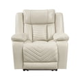 thumbnail image 5 of OakvillePark Orinthal Faux Leather Power Reclining Chair with LED and Charging Ports, Beige, 5 of 17