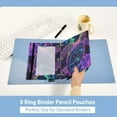 thumbnail image 5 of Ckdifva Sea Turtle and Flowers Glowing Pencil Pouch 3 Ring Zipper Pencil Case Binder Pockets Clear Top Cosmetic Bag 2 Pack, 5 of 6