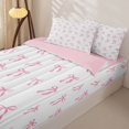 thumbnail image 3 of Erosebridal Girly Bowknot Zipper Full Size Comforter Sets with Fitted Sheet and 2 Pillowcases,Pink Princess Ribbon Zipper Bedding Set,Pink Reversible,4pcs, 3 of 7