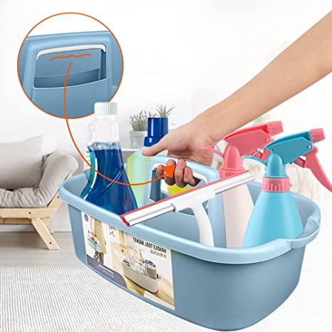 Cleaning Caddy Organizer with Handle - Large Caddy Bag for House & Bathroom  Cleaning Supplies, 15 x 8 x 10.5 inches Cleaning Supply Caddy