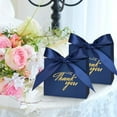 thumbnail image 2 of 24Pack Thank You Gift Bags, Favor Small Treat Boxes with Bow Ribbon, Paper Bags Bulk for Wedding Baby Shower Business Party Supplies (Blue), 2 of 7