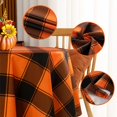 thumbnail image 4 of Checkered Round Halloween Tablecloth - Waterproof, Wrinkle Resistant and Washable Gingham Table Cloth Decorative Table Cover for Party, Orange/Black 60 x 60 Inch, 4 of 6
