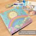 thumbnail image 4 of FORMRS 3 Ring Photo Album 4"x6" Self Adhesive Large Capacity PU Leather Cover, Retro Blue Rainbow, 4 of 8