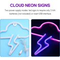 thumbnail image 4 of Letreros de neón con forma de nube, letreros LED, decoración de dormitorio, lámpara de noche LED alimentada por USB o pilas, letrero de luz de neón para bar, fiesta, baño, 4 of 5