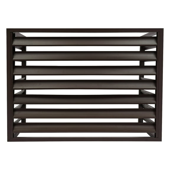 Coffee Color Aluminum AC Fence - 43"x24"x32" Outdoor Unit Cover - Weather-Resistant with Slat Design for Optimal Ventilation