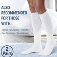 thumbnail image 2 of Diamond Star Diabetic Over the Calf, Non-binding Premium Cushion Cotton Knee High Comfortable Socks for Men (White - 6 Pairs, Sock Size 9-11), 2 of 6