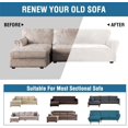 thumbnail image 4 of TOPCHANCES Thick Velvet Sofa Slipcovers, 2 Pieces Stretch L-Shaped Sectional Sofa Covers, 3 Seats+3 Seats Corner Couch Cover ( Navy Blue ), 4 of 9