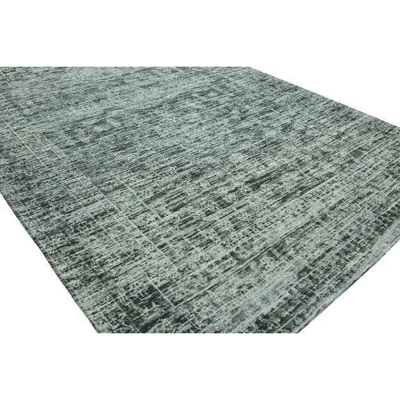 K2 Floor Style Jardin Hazy Charcoal Hand Made Cotton Chenille Area Rug