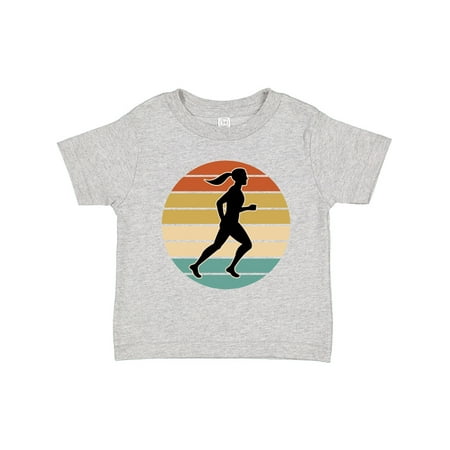 

Inktastic Running Retro Sunset Female Runner Gift Toddler Toddler Girl T-Shirt