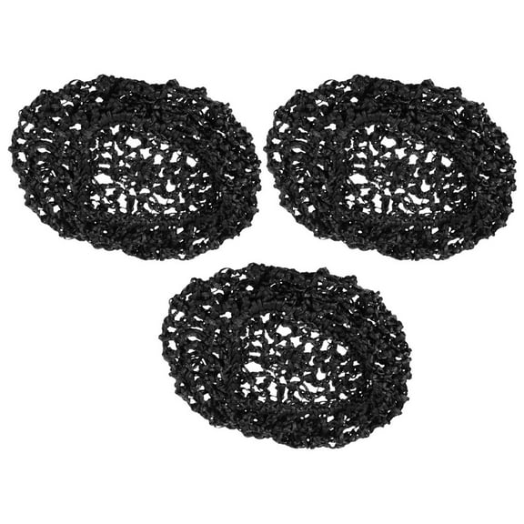 Clispeed Soft Hair Net for Women Mesh Polyester 3Pcs Black