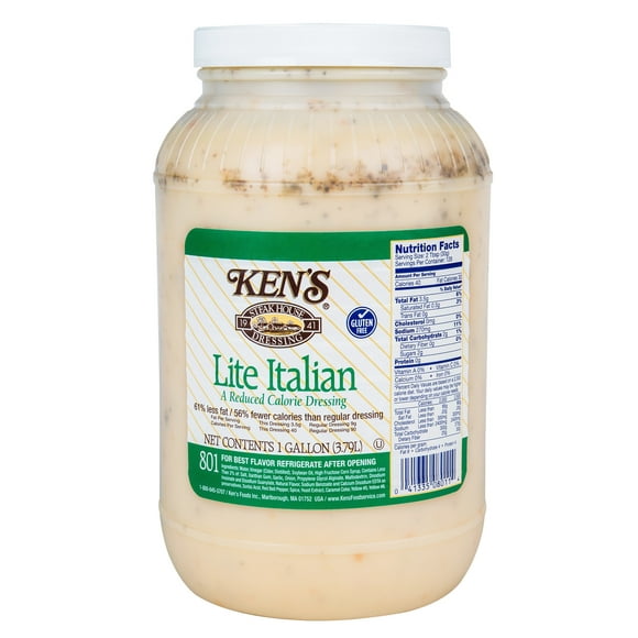 Ken's Foods 1 Gallon Lite Italian Dressing - 4/Case