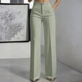 thumbnail image 2 of Inglocry Dress Pants Women 2026 Fashion High Waist Straight Leg Office Work Slacks Business Casual Trousers with Pockets Light Gray S, 2 of 7