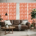thumbnail image 2 of Ambesonne Burnt Orange Window Curtains, Tropical Hibiscus, Each 28" W x 63" L, Burnt Orange and White, 2 of 5