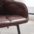 thumbnail image 7 of Stylish Brown Faux Leather Dining Chair Set of 2, Comfortable and for Kitchen and Living Room, 7 of 7