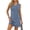 Dusty Blue, variant on Women's Slit V Neck Sleeveless Mini Dress with Stretch Fabric 95% Polyester 5% Elastane Great for Day to Night