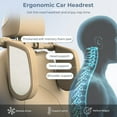 thumbnail image 2 of Haokaini Car Headrest Pillow, 180°Adjustable Head Neck Support Pillow, Breathable Thickened Memory Foam Headrest with U- Shaped Design, for Car Seat Travel Drive Rest Sleep, Beige, 2 of 9