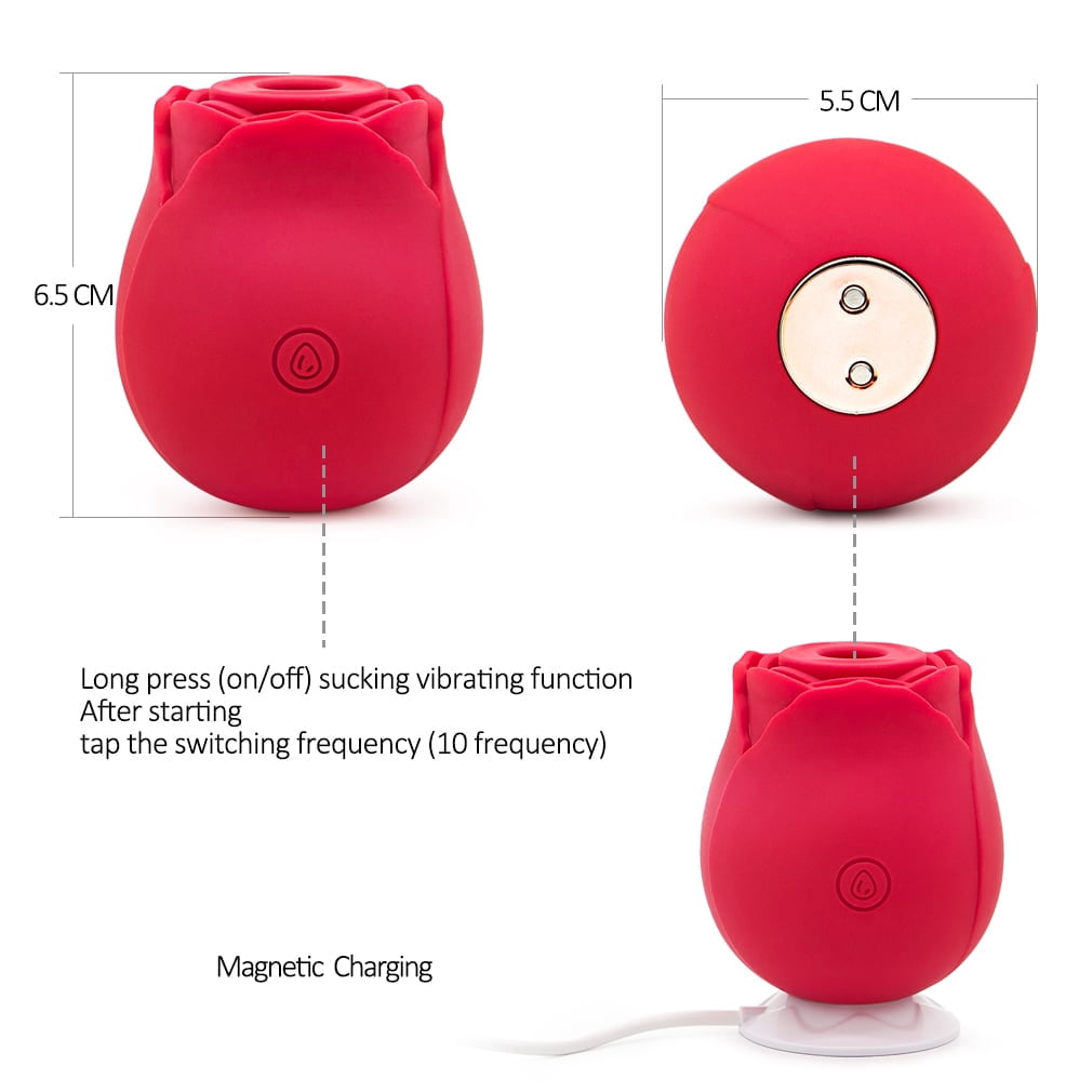 Bloomgasm The Rose Suction Vibrator, Lovers Gift Box Edition, Red