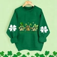 thumbnail image 2 of Womens St Patricks Day Tops Clover Shamrock Four Leaf Shirt Crewneck Long Sleeve Pullover Irish Green Sweatshirt Festival Tops, 2 of 5