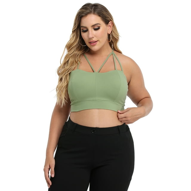 Plus Bustier Crop Cami Top &  Pants Set
