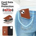 thumbnail image 6 of Allytech Case for iPhone 15 Compatible with MagSafe Wireless Charging, Shockproof Full Protective Flip Folio Wallet Case with RFID Blocking Card Slots PU Leather Stand Magnetic Cover, Brown, 6 of 9