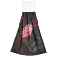 thumbnail image 2 of 2pcs Kitchen Hanging Towels Bathroom Hanging Towels Velcro Soft Hand Towel Absorbent Tie Towels for Kitchen Toilet Tea Bar Washcloth Decor A Pink Daisy Flower, 2 of 7