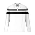 thumbnail image 5 of LMOIPLI Men's Color Block Casual Henley Shirt Long Sleeve Lapel Lightweight Button Up Pullover T-Shirt Workout Tops White L, 5 of 5