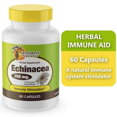 Sunshine Naturals Echinacea Capsules for Immune Support, Herbal Supplement for Adults, 60 Ct