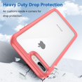 thumbnail image 6 of Case for iPhone 7 Plus 8 Plus Case Slim Dropproof [Defend from Drop/Scratch/Slip/Fingerprint] Clear Acrylic Hard Back Soft TPU Bumper Hybrid Phone Cover for iPhone 7 Plus 8 Plus-Red, 6 of 16
