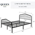 Allewie Queen Size Metal Platform Bed Frame with Chic Headboard and