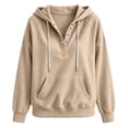 thumbnail image 6 of Fall/Winter Sweatshirts For Women Hooded Drawstring Corduroy Snap Button Design Pullover Hoodie Sweatshirts (Available in Plus Size), 6 of 6