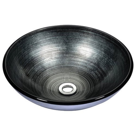 ANZZI Stellar 16.5" Bathroom Tempered Glass Circular Vessel Sink in Gray