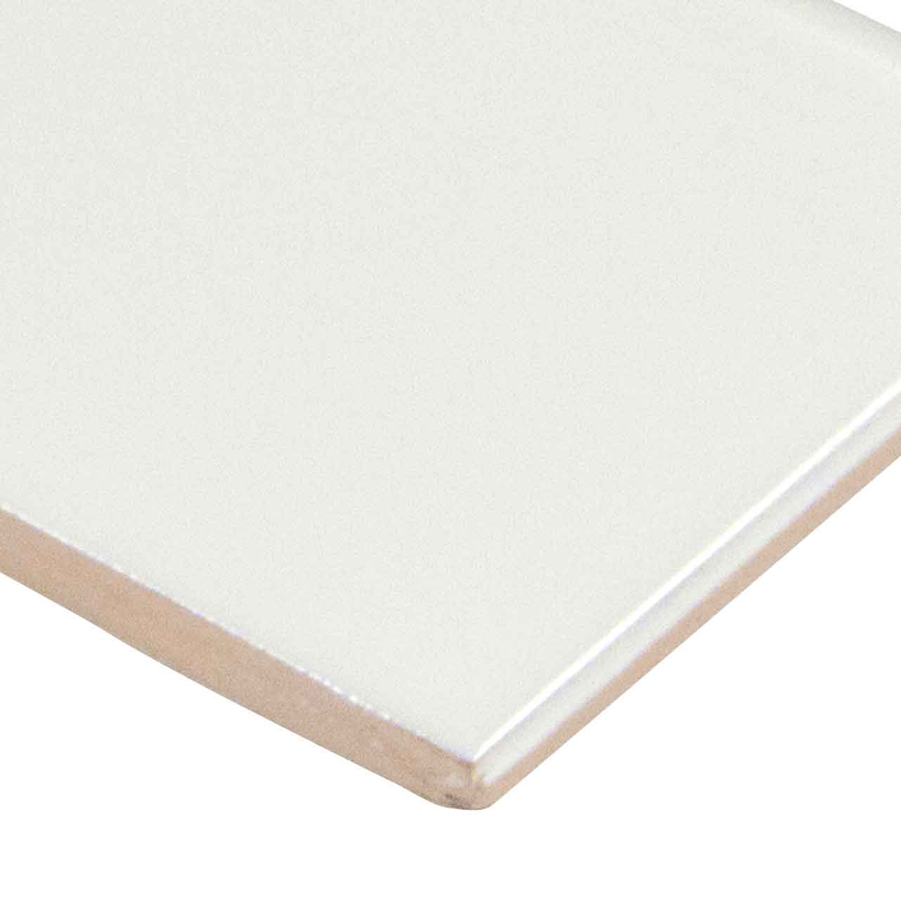 MSI White Glossy Bullnose 4 in. x 12 in. Glossy Ceramic Wall Tile (10 lin. ft. / case)