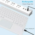 thumbnail image 5 of Portable Wireless Bluetooth Keyboard with Touchpad, Ultra-Thin Rechargeable Bluetooth Keyboard Mini with trackpad Round Key for iPad pro/iPad/iOS/Android (Purple), 5 of 6